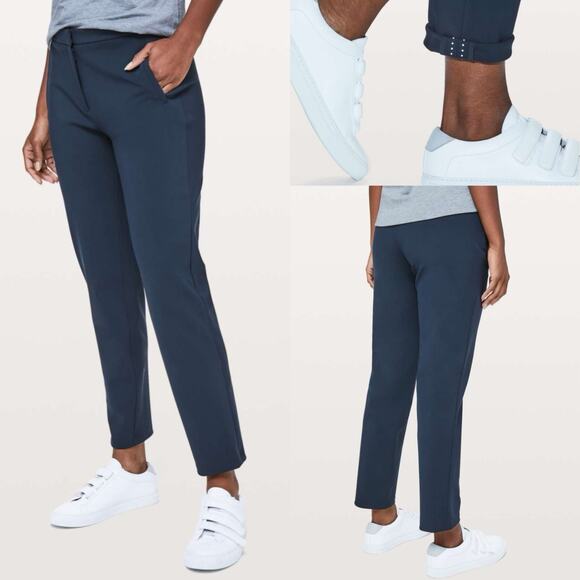 Lululemon On The Move Pant True Navy Stretchy Straight Leg Dress Pants - Picture 1 of 14